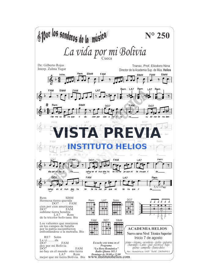 Vista previa de La vida por mi Bolivia